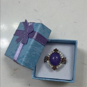 Elegant Purple and Silver Women's Ring